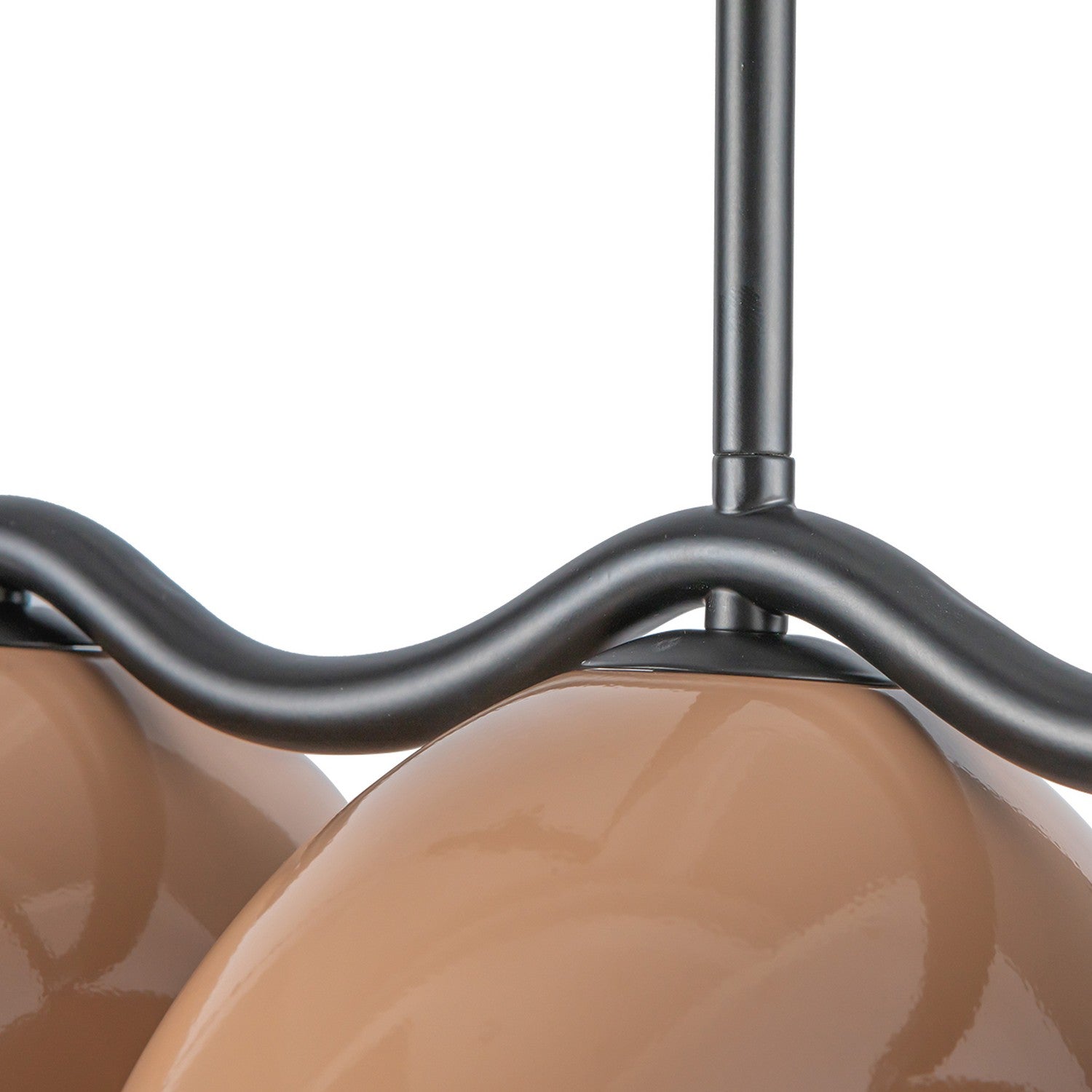 Kuzco Lighting Seven Light Linear Pendant from the Atlas collection in Black/Peach finish