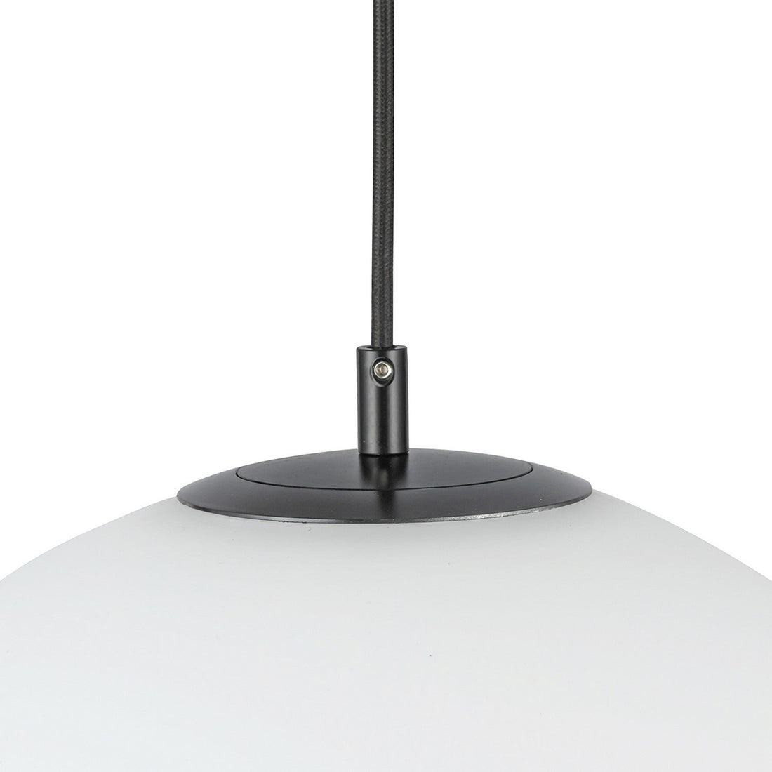 Kuzco Lighting One Light Pendant from the Marco collection in Black/Opal Glass finish