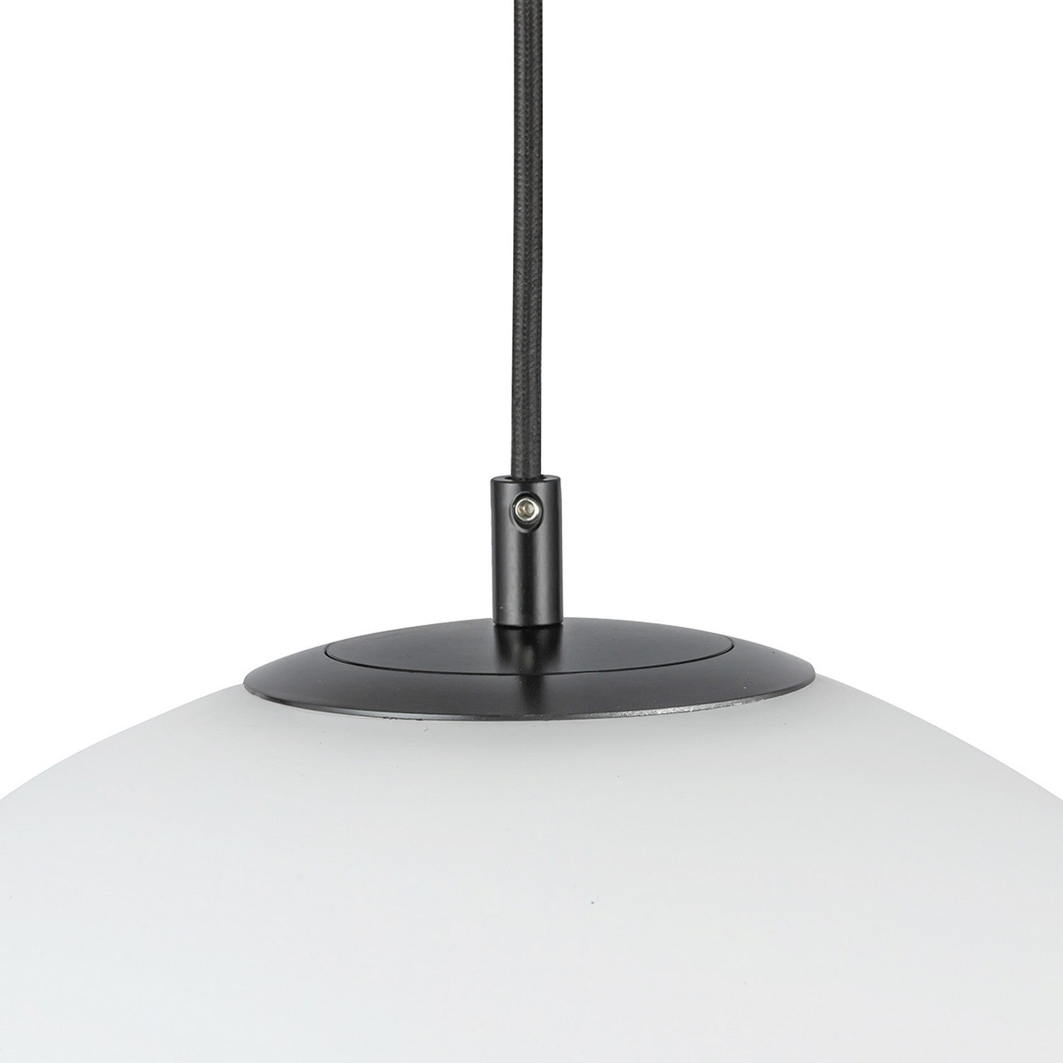 Kuzco Lighting One Light Pendant from the Marco collection in Black/Opal Glass finish