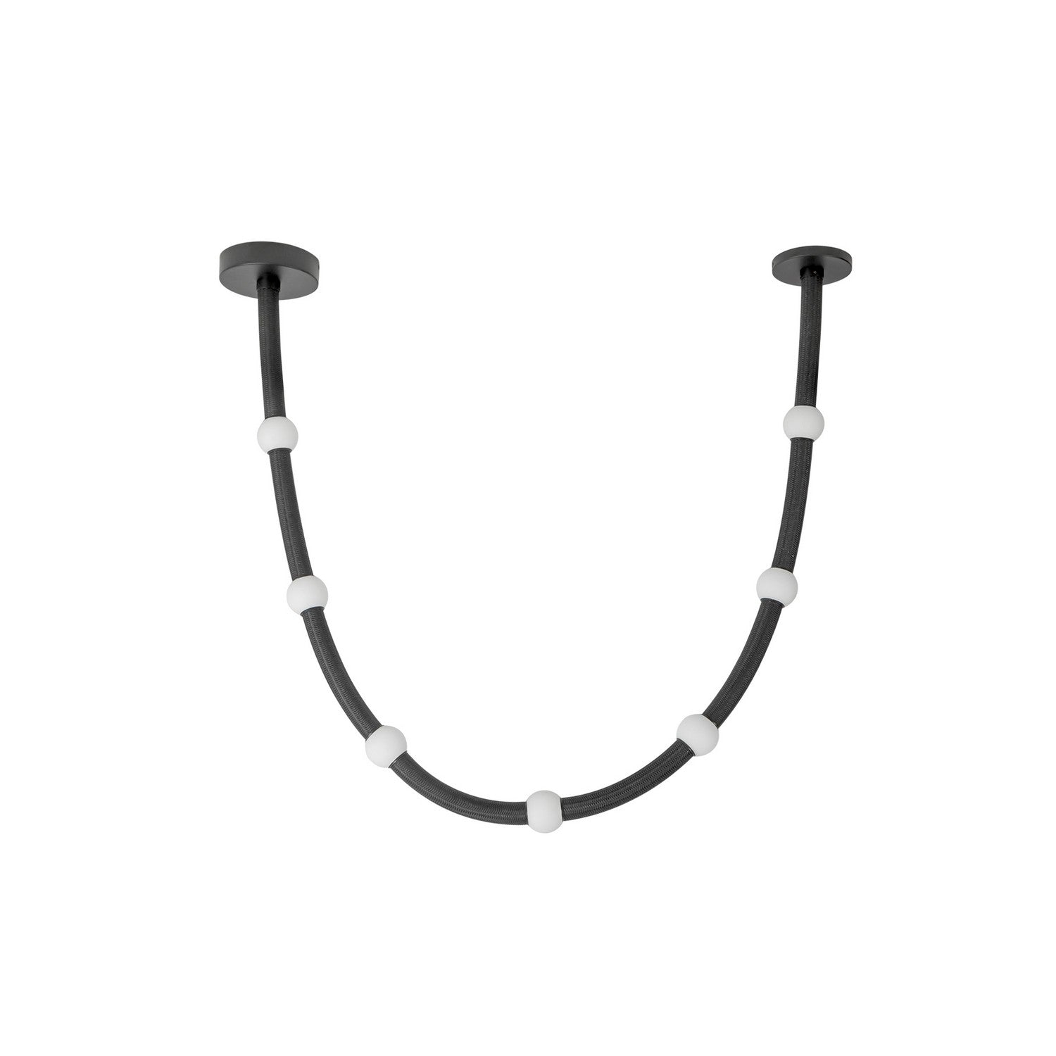 Kuzco Lighting LED Pendant from the Corda collection in Black/Opal Glass finish