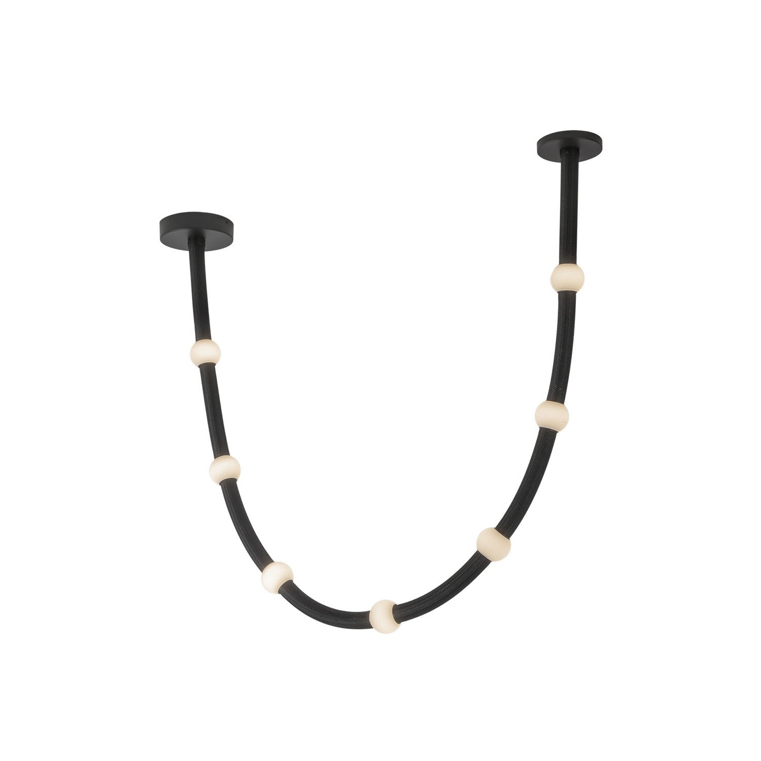 Kuzco Lighting LED Pendant from the Corda collection in Black/Opal Glass finish