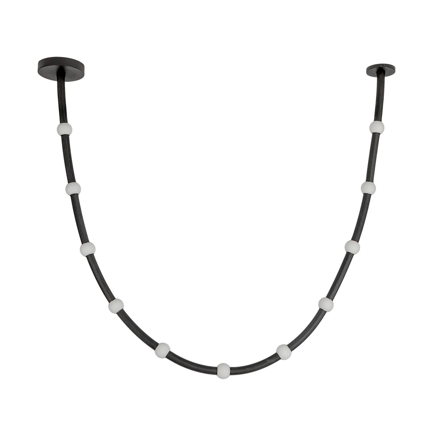 Kuzco Lighting LED Pendant from the Corda collection in Black/Opal Glass finish