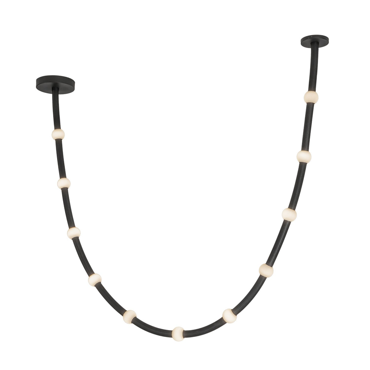 Kuzco Lighting LED Pendant from the Corda collection in Black/Opal Glass finish