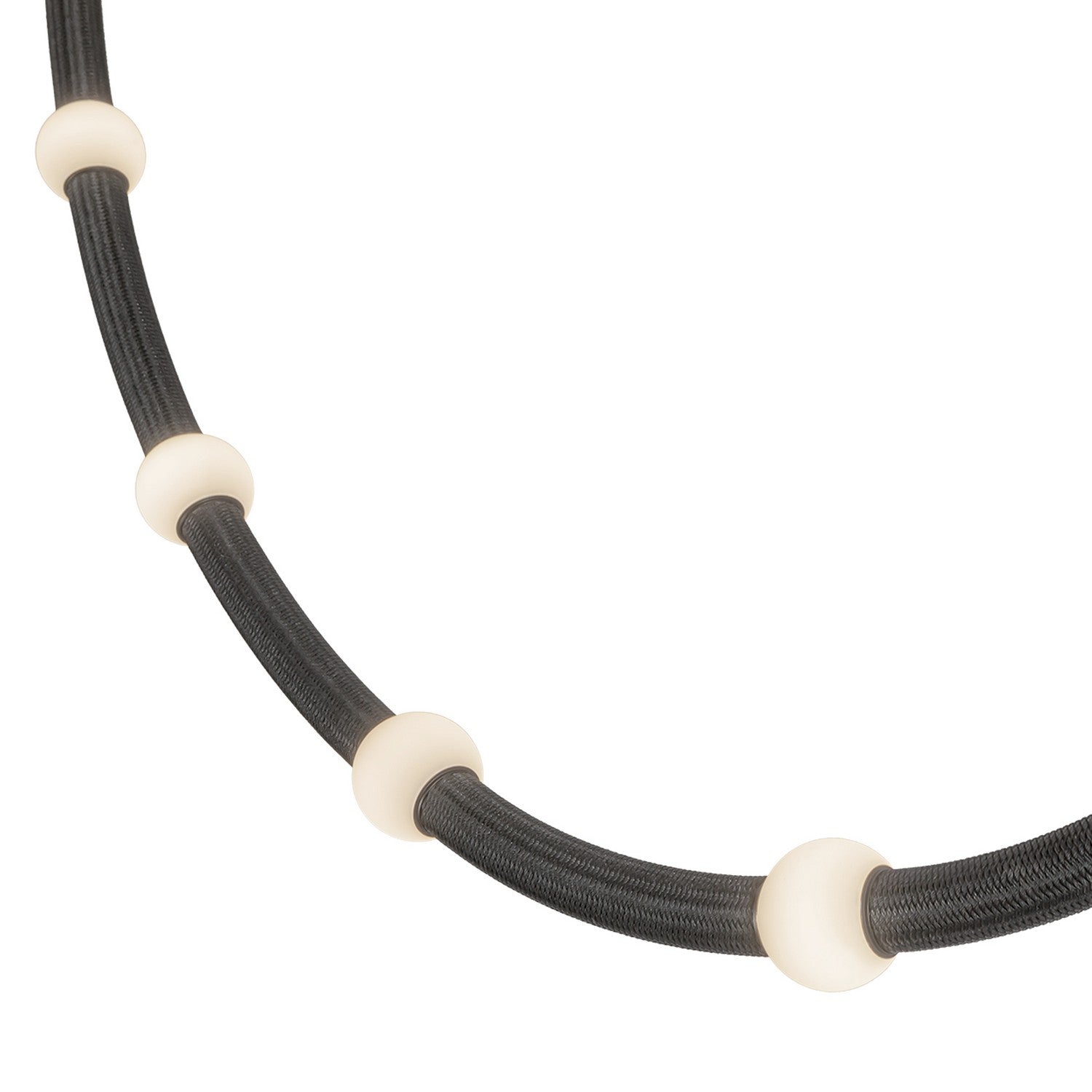 Kuzco Lighting LED Pendant from the Corda collection in Black/Opal Glass finish