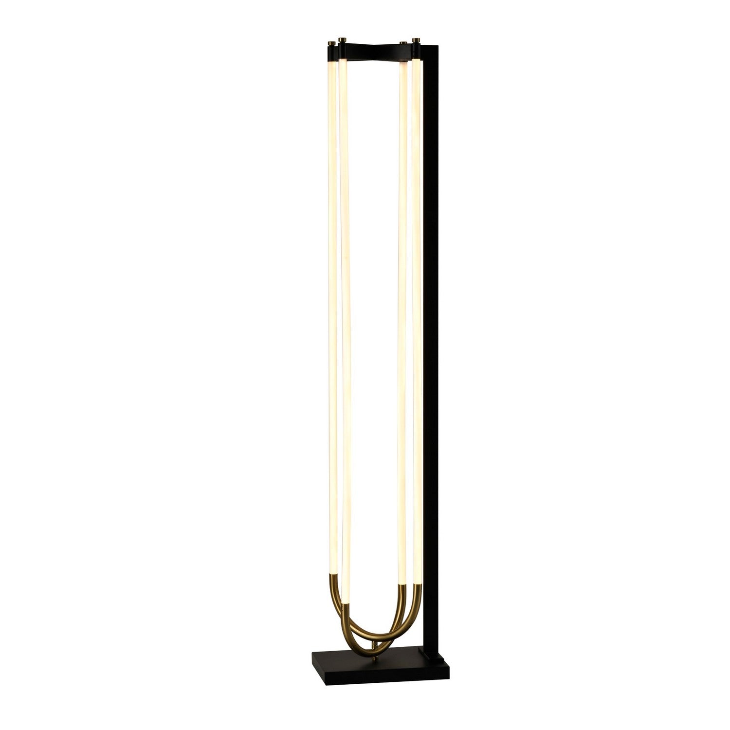 Artcraft LED Floor Lamp from the Cascata collection in Black, Brushed Brass finish