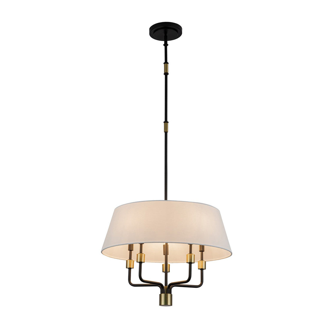 Artcraft Five Light Pendant from the Providence collection in Black, Brushed Brass finish