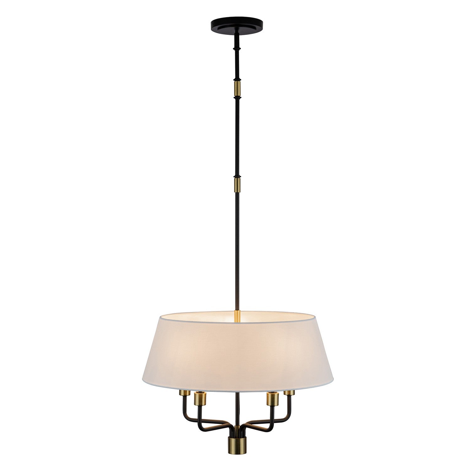 Artcraft Five Light Pendant from the Providence collection in Black, Brushed Brass finish