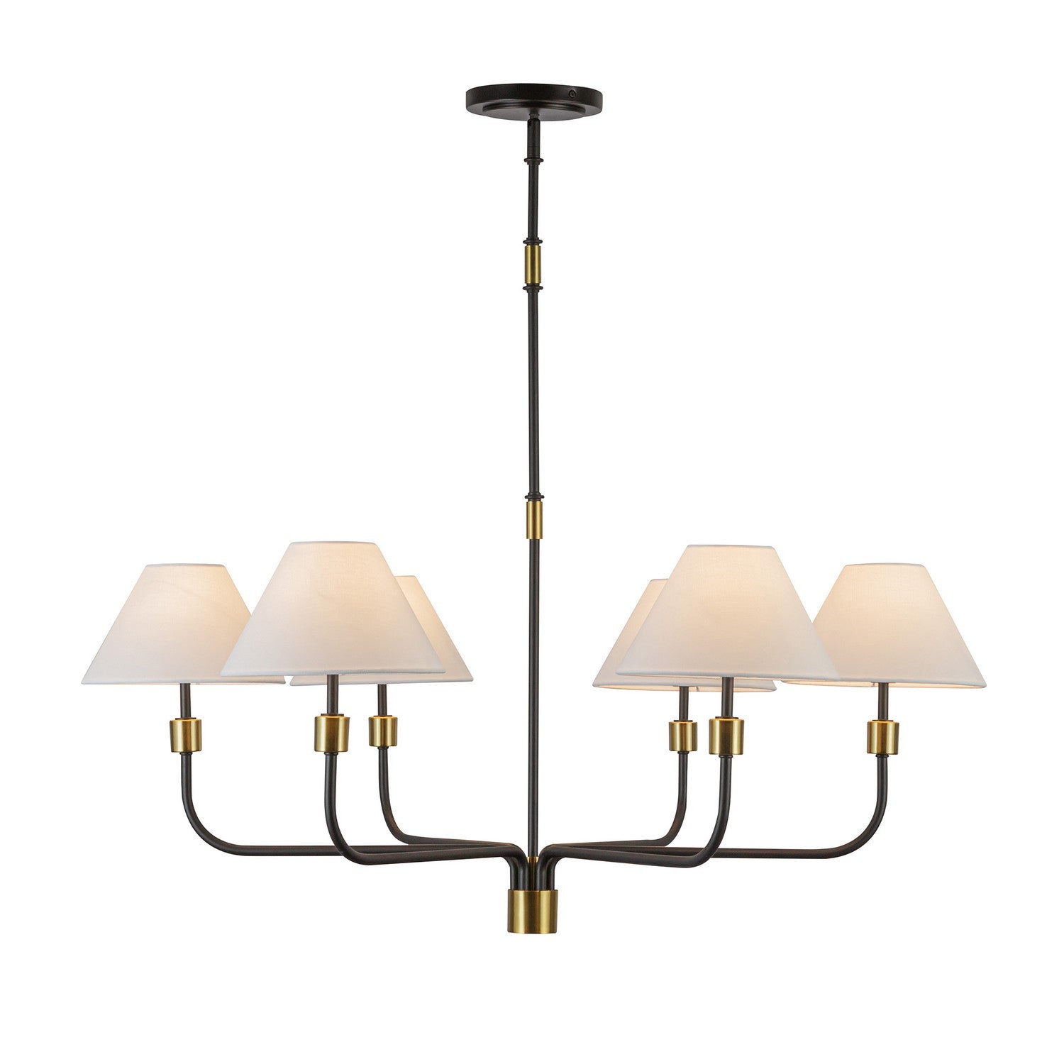 Artcraft Six Light Chandelier from the Providence collection in Black, Brushed Brass finish