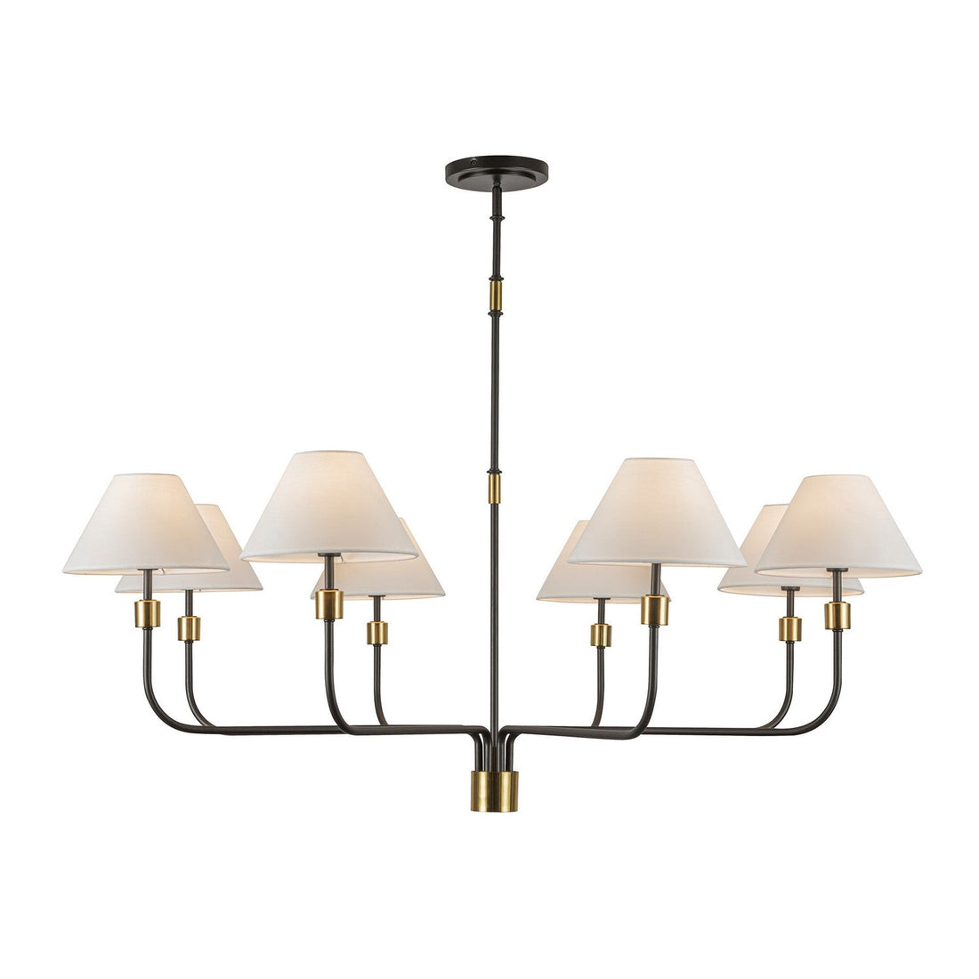 Artcraft Eight Light Chandelier from the Providence collection in Black, Brushed Brass finish
