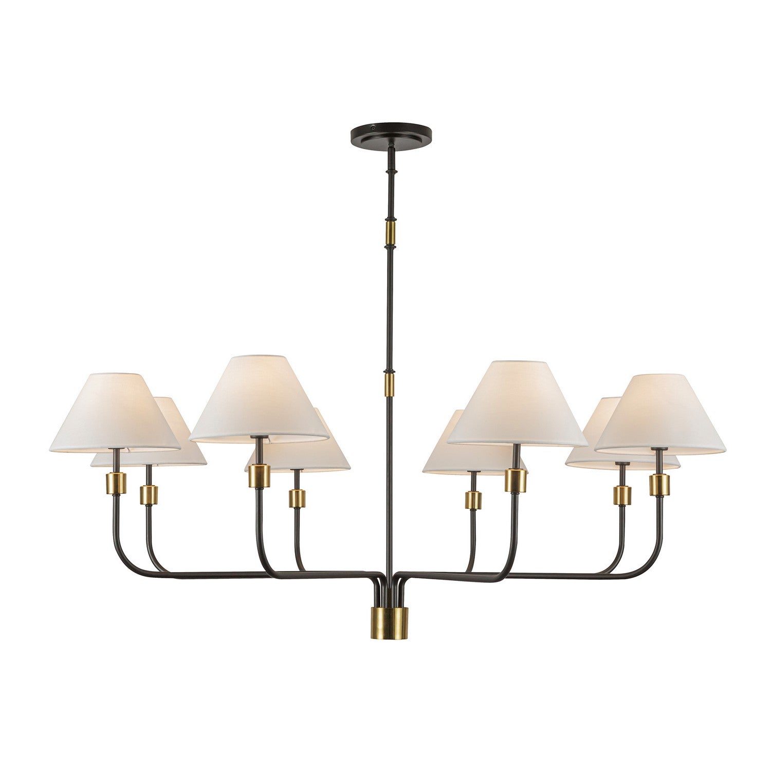 Artcraft Eight Light Chandelier from the Providence collection in Black, Brushed Brass finish