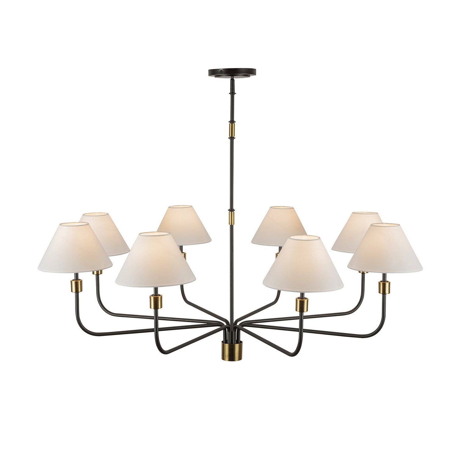 Artcraft Eight Light Chandelier from the Providence collection in Black, Brushed Brass finish