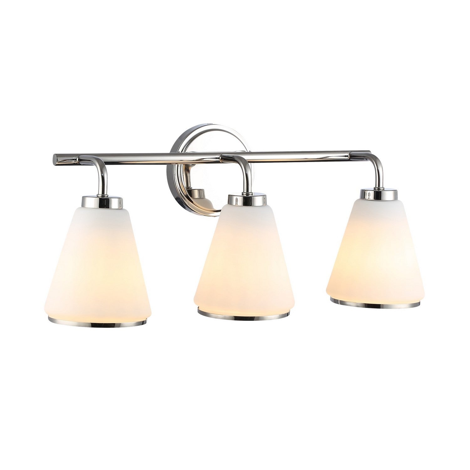 Artcraft Three Light Bathroom Vanity from the Zoey collection in Polished Nickel finish