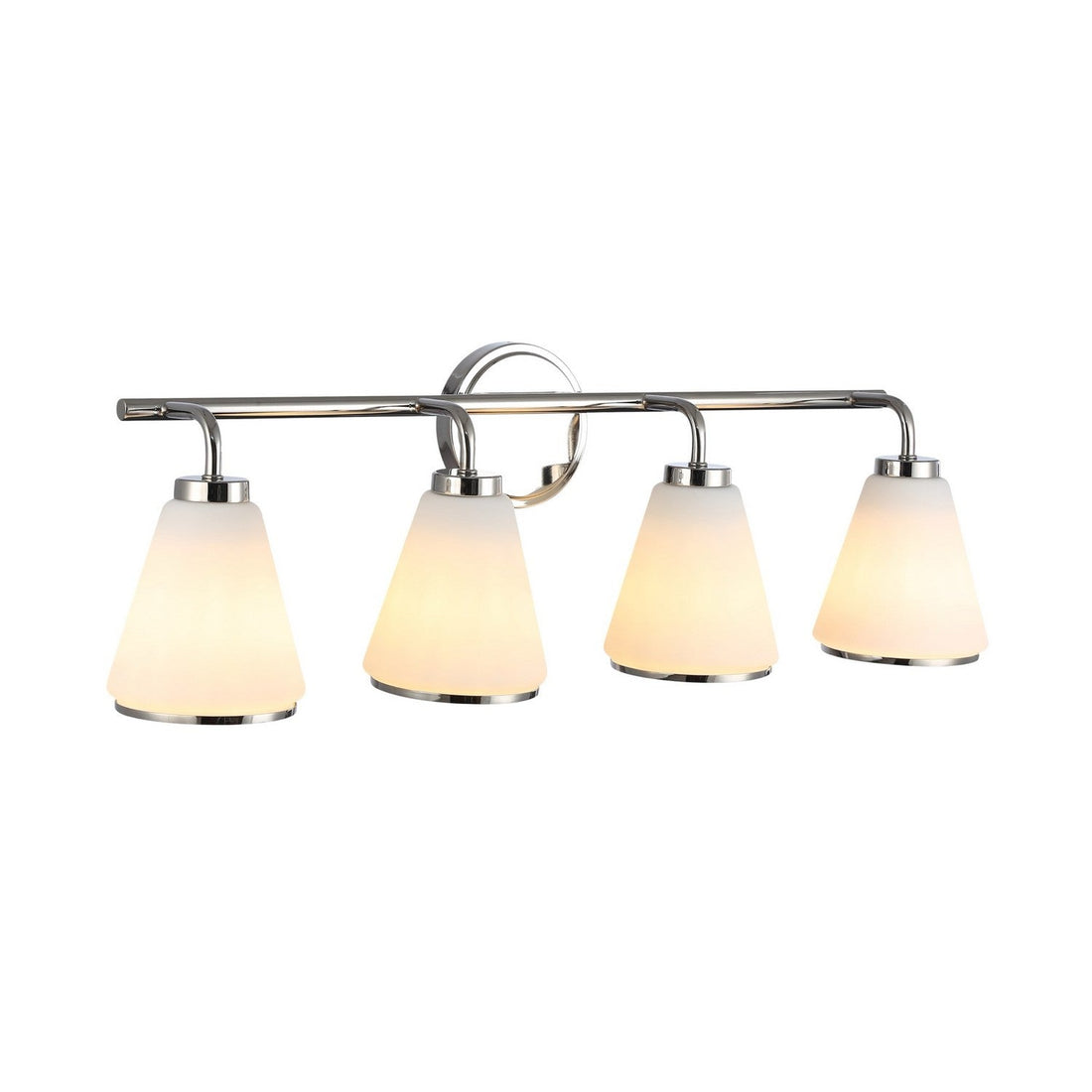 Artcraft Four Light Bathroom Vanity from the Zoey collection in Polished Nickel finish