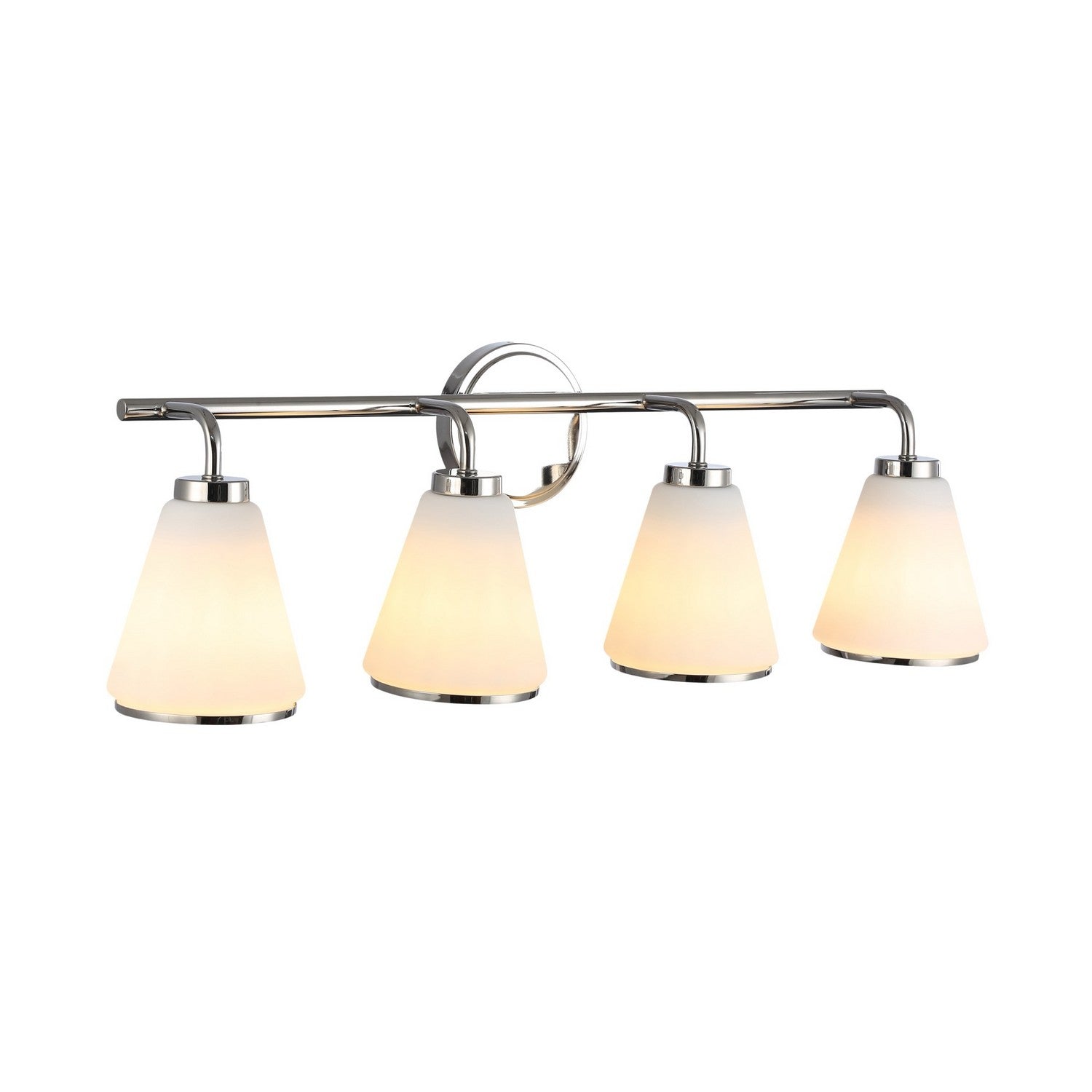 Artcraft Four Light Bathroom Vanity from the Zoey collection in Polished Nickel finish