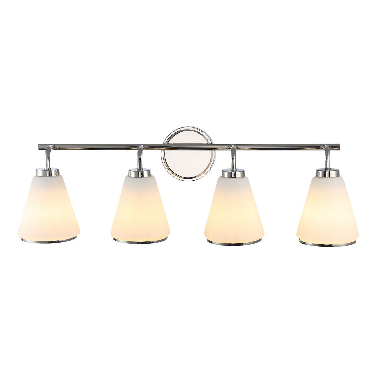 Artcraft Four Light Bathroom Vanity from the Zoey collection in Polished Nickel finish