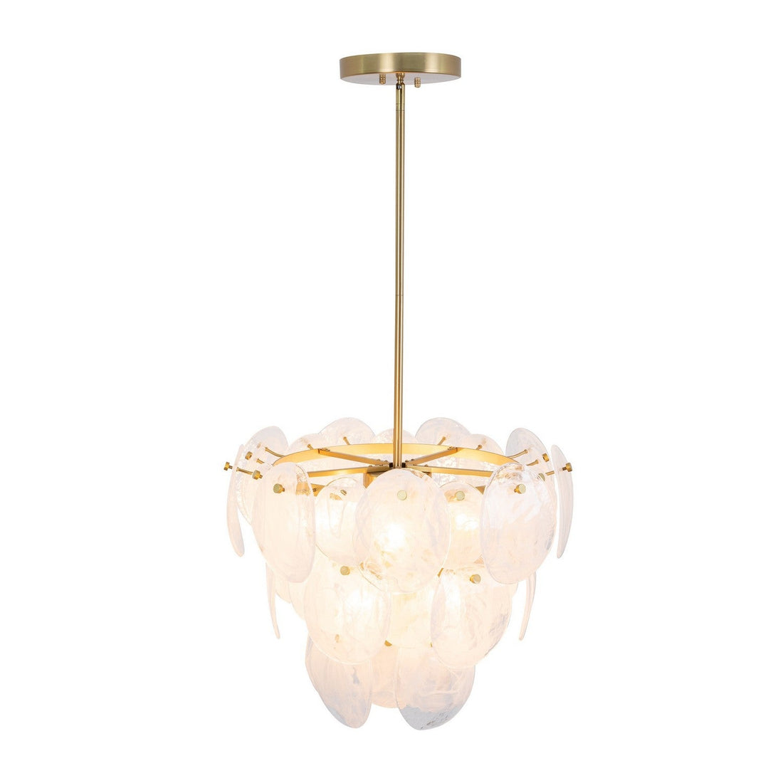 Artcraft Eight Light Chandelier from the Lily collection in Brushed Brass finish
