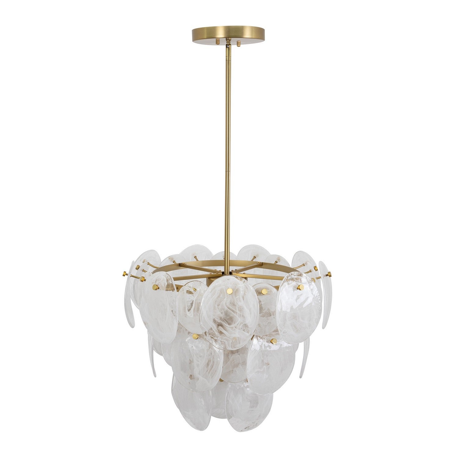 Artcraft Eight Light Chandelier from the Lily collection in Brushed Brass finish
