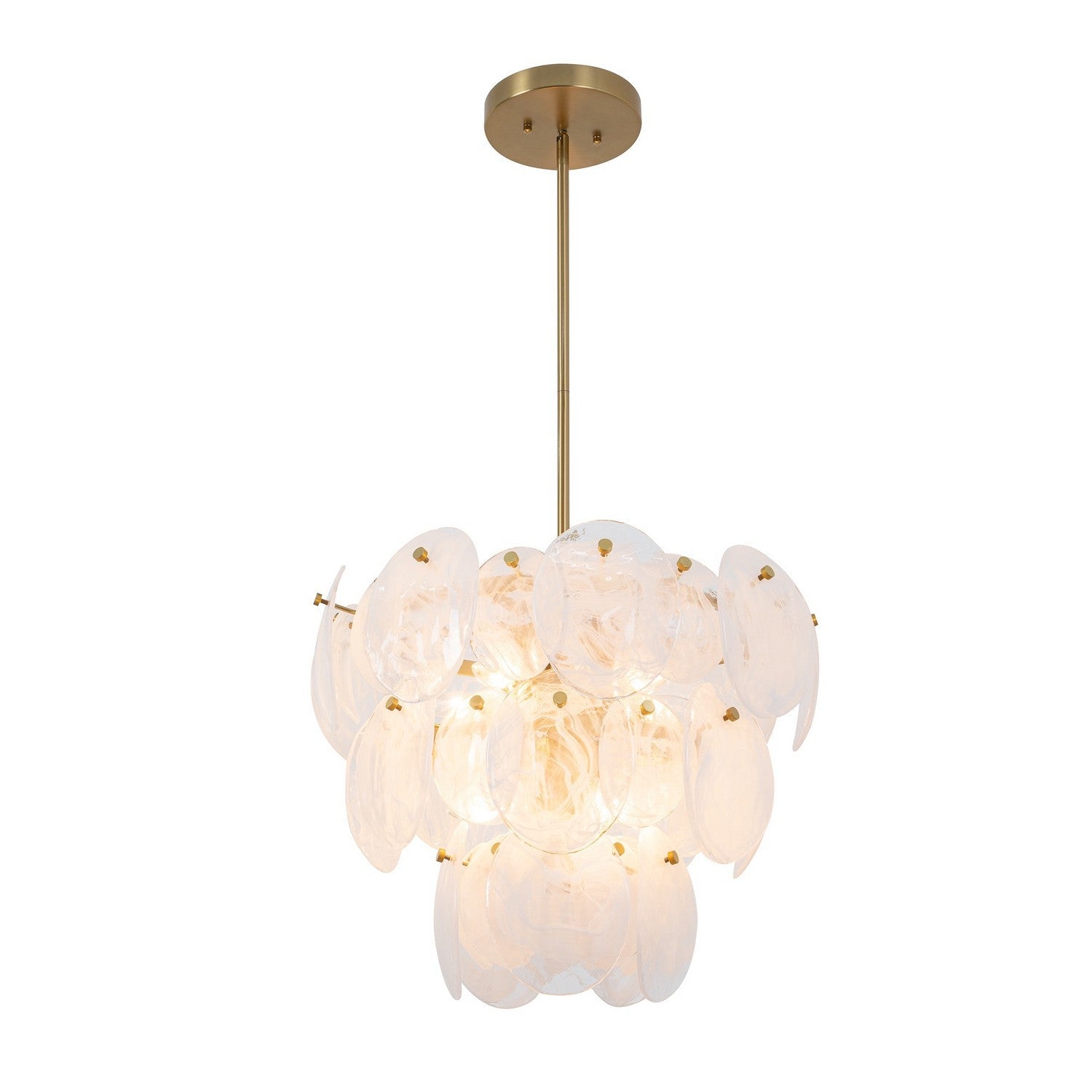 Artcraft Eight Light Chandelier from the Lily collection in Brushed Brass finish