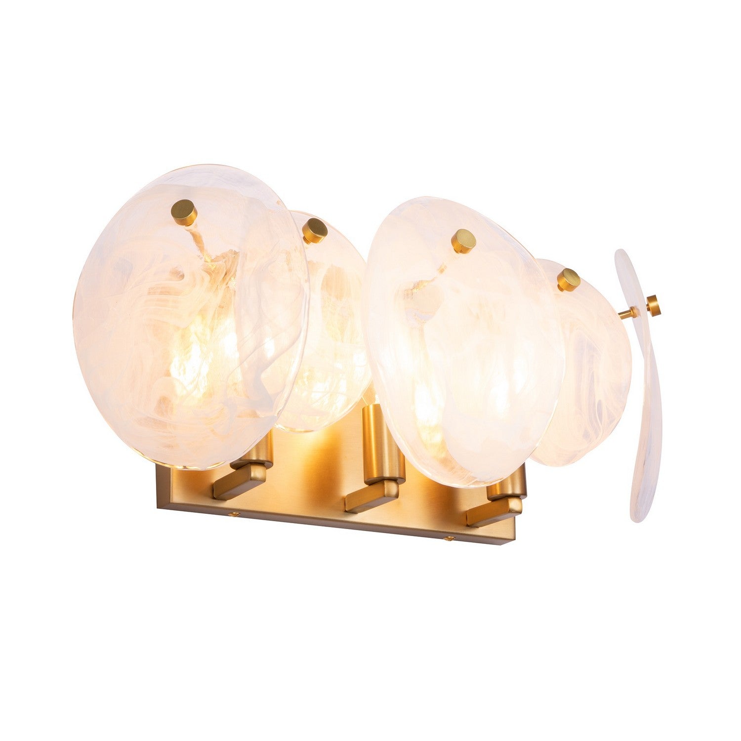 Artcraft Three Light Bathroom Vanity from the Lily collection in Brushed Brass finish