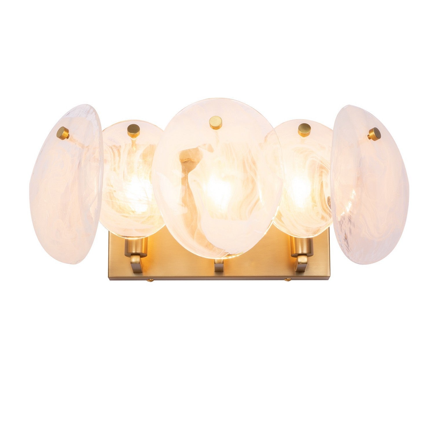 Artcraft Three Light Bathroom Vanity from the Lily collection in Brushed Brass finish