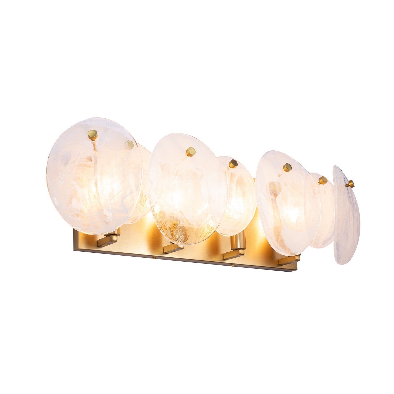 Artcraft Four Light Bathroom Vanity from the Lily collection in Brushed Brass finish