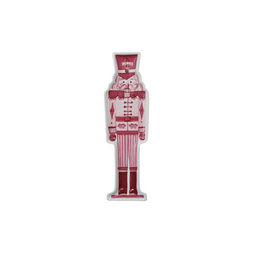 Design Shop Stoneware Nutcracker Shaped Plate, Pink, Red & White